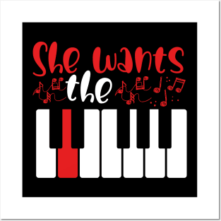 She wants the D Note | Keyboard and Piano Player Posters and Art